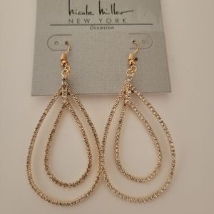 NWOT Gold Rhinestone Earrings